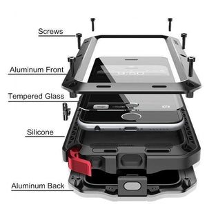 Étui de téléphone en aluminium en aluminium en métal imperméable d'armure de luxe pour Samsung S9