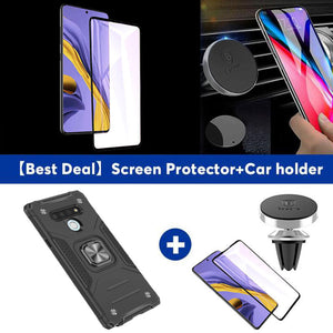 Vehicle-mounted Shockproof Armor Ring Phone Case  For LG K51