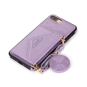 Triangle Crossbody Multifonctionnel carte de portefeuille Boîtier en cuir pour iPhone 7PLUS/8PLUS