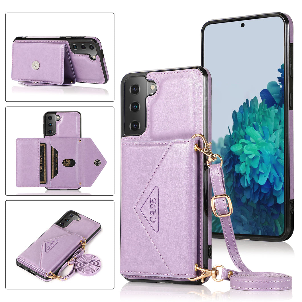 Samsung s21 Series triangle Cross Multi - function Wallet Card Cover
