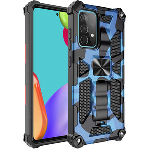 Camouflage Luxury Armor Shockproof Case With Kickstand For Samsung Galaxy A72