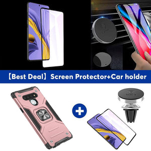 Vehicle-mounted Shockproof Armor Ring Phone Case  For LG K51