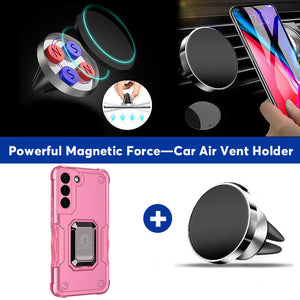 Contrast Color Ring Magnetic Holder Phone Case For SAMSUNG Galaxy S21+