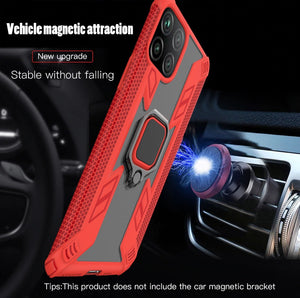Bague magnétique de style guerrier Couverture de téléphone pour Huawei P40 Lite