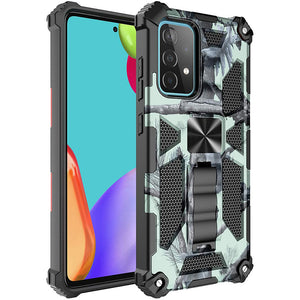 Camouflage Luxury Armor Shockproof Case With Kickstand For Samsung Galaxy A72