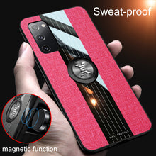 Load image into Gallery viewer, Fashion Luxury Fabric Protect Cases With Magnetic Finger Ring Holder For Samsung