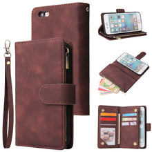 Load image into Gallery viewer, Soft Leather Zipper Wallet Flip Multi Card Slots Case For iPhone 6Plus/6S Plus