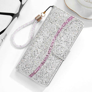 2021 New Bling Glitter Wallet Flip Case For Samsung S&Note Series