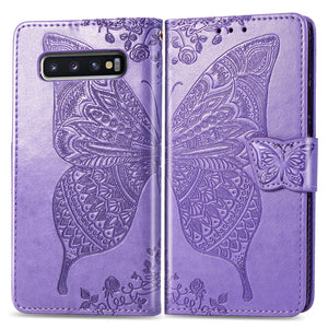 Luxury Embossed Butterfly Leather Wallet Flip Case For Samsung Galaxy S10 Plus