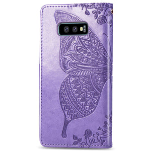 Luxury Embossed Butterfly Leather Wallet Flip Case For Samsung Galaxy S10E