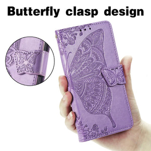 Luxury Embossed Butterfly Leather Wallet Flip Case For Samsung Galaxy S10E