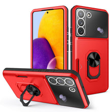 Load image into Gallery viewer, Luxury Lens Protection 3-in-1 Card Ring Phone Case For Samsung Galaxy S22 5G