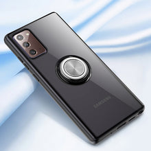 Charger l&#39;image dans la galerie, Boîtier de téléphone à porte-anneau magnétique en silicone souple transparent pour Samsung Galaxy Note20/Note20 Ultra