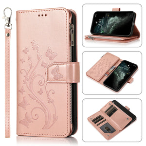 Luxury Zipper Leather Wallet Flip Multi Card Slots Case For Samsung Galaxy A51
