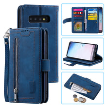 Load image into Gallery viewer, 【2021 New】Nine Card Zipper Retro Leather Wallet Phone Case For Samsung Galaxy S10