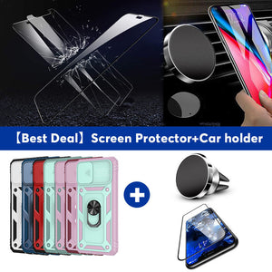 3 In 1 Camera Protection Hard Case With Ring For Samsung A12
