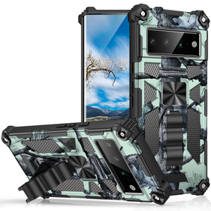 Camouflage New Luxury Armor Shockproof Case With Kickstand For Google Pixel 6Pro